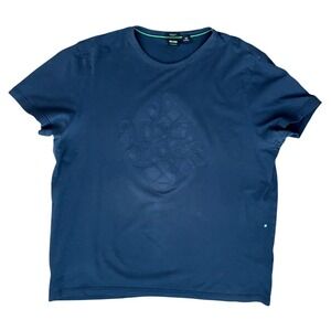 Blue Hugo Boss embossed t shirt SZ: XXL